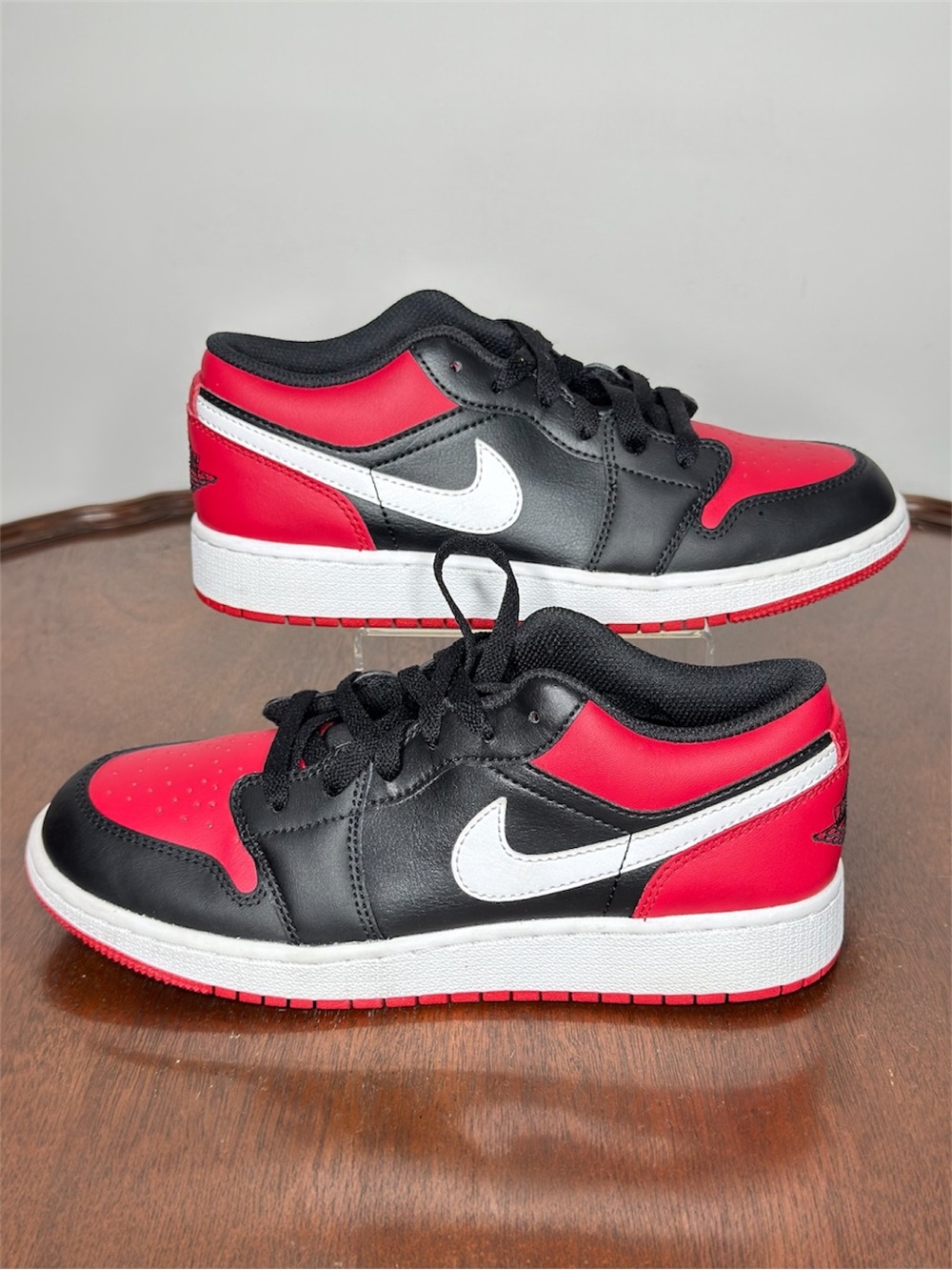 Nike Air Jordan 1 Low Black and Red Sneakers - Size 5.5Y 7 Women’s